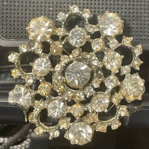 Vintage Brooch White Colorless Stones#116956330128